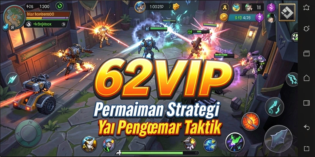 Screenshot gameplay 62VIP menampilkan pertarungan strategi yang intens.