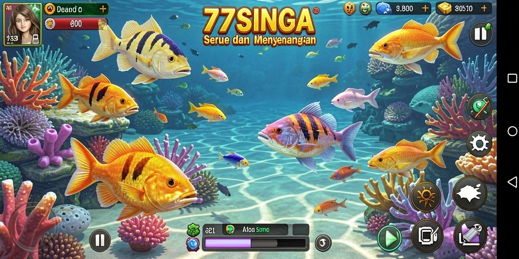 Screenshot gameplay Tembak Ikan yang menegangkan dari 77SINGA.