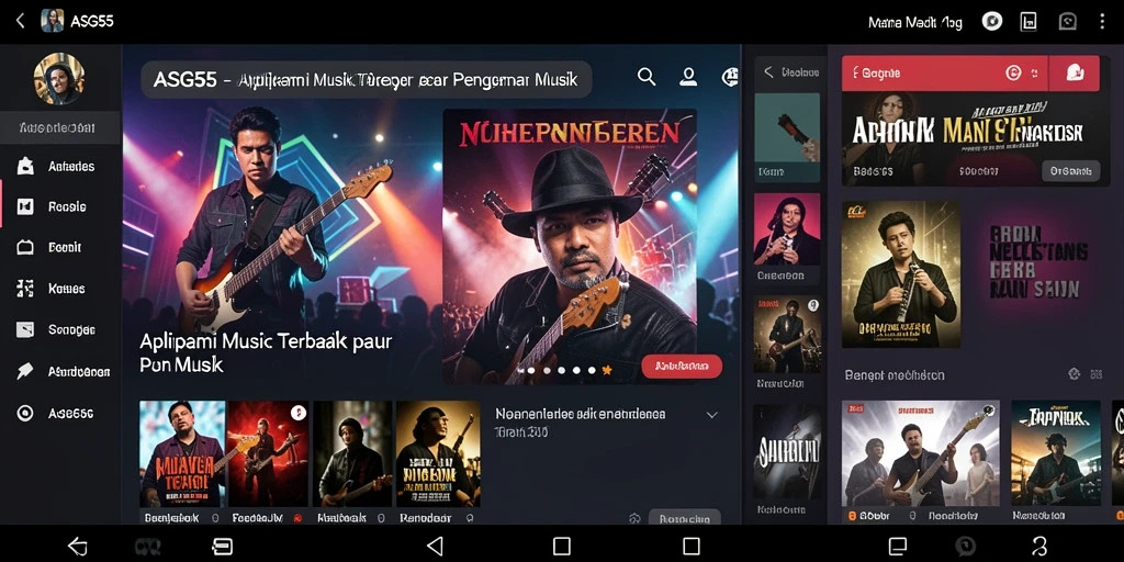 Screenshot utama ASG55 menunjukkan antarmuka yang menarik dan gameplay musik yang seru.