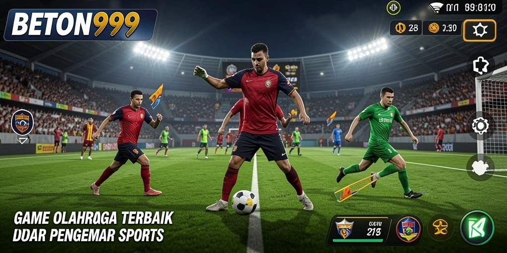 Screenshot BETON999 menampilkan aksi intens olahraga dalam game.