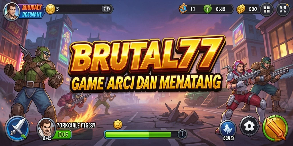 Tampilan gameplay seru dan menantang dari BRUTAL77.