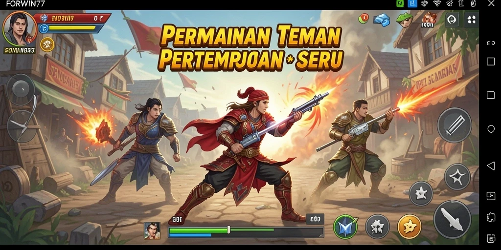 Tampilan gameplay seru dari FORWIN77 dengan aksi tembak-menembak yang mendebarkan.