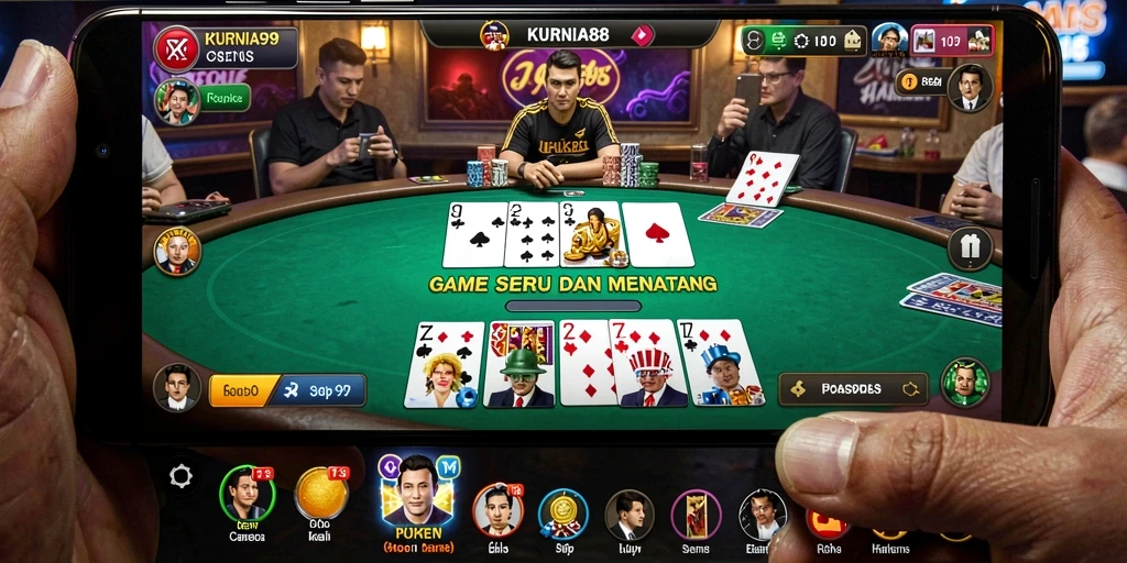 Gameplay menegangkan dari KURNIA898 dalam permainan poker.