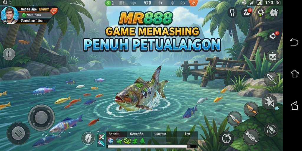 Tampilan gameplay MR888 dengan aksi memancing yang seru.