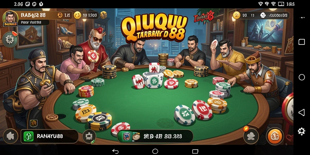 Tampilan menarik dari gameplay QiuQiu di RAHAYU88.