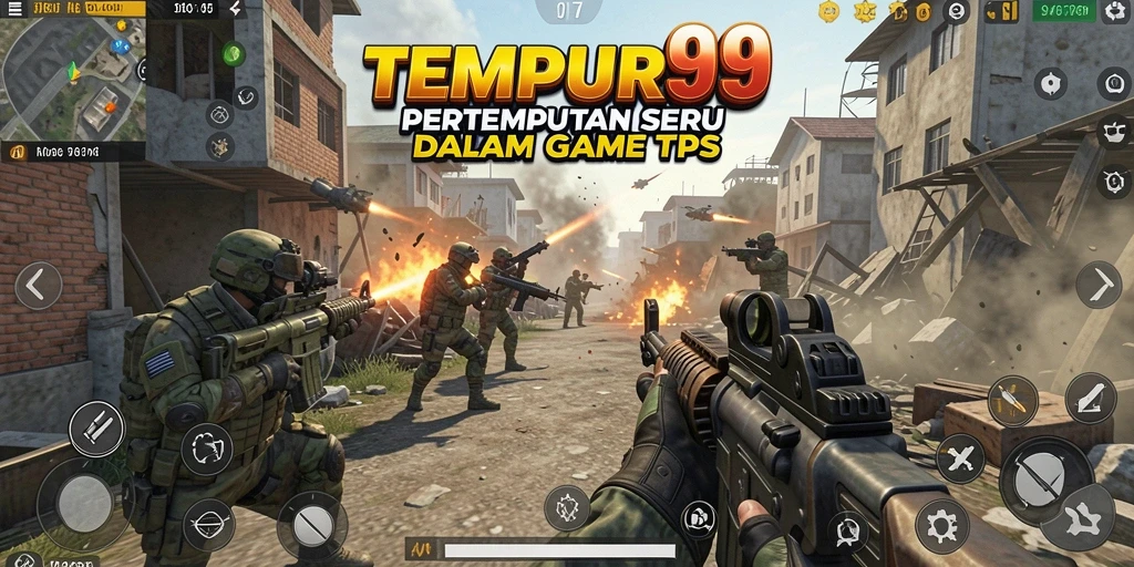 Tampilan gameplay seru di TEMPUR99 dengan aksi pertempuran yang intens.