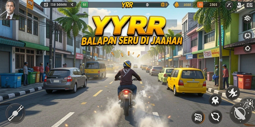 Tampilan menakjubkan dari gameplay balapan YYRR.
